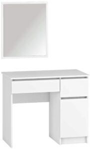 Toaletný stolík so zrkadlom Laholm - biela